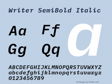 Writer SemiBold Italic Version 2.001 2020图片样张