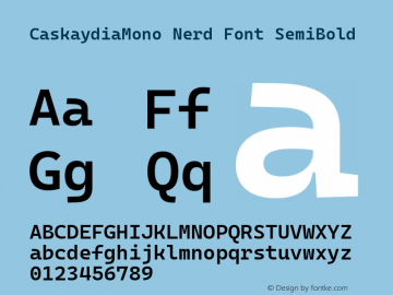 Caskaydia Mono SemiBold Nerd Font Complete Version 2111.1;Nerd Fonts 2.1.0图片样张