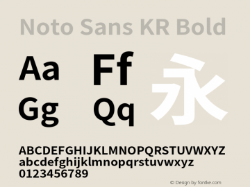 Noto Sans KR Bold Version 2.002;hotconv 1.0.116;makeotfexe 2.5.65601图片样张