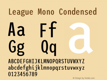 League Mono Condensed Version 2.300;RELEASE图片样张