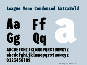 League Mono Condensed ExtraBold Version 2.300;RELEASE图片样张