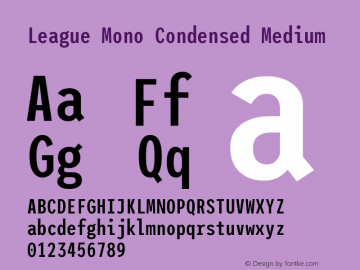 League Mono Condensed Medium Version 2.300;RELEASE图片样张