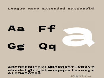 League Mono Extended ExtraBold Version 2.300;RELEASE图片样张