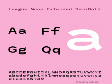 League Mono Extended SemiBold Version 2.300;RELEASE图片样张