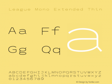 League Mono Extended Thin Version 2.300;RELEASE图片样张