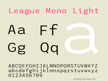 League Mono Light Version 2.300;RELEASE图片样张