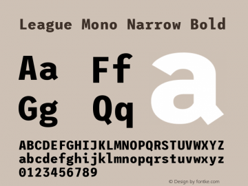 League Mono Narrow Bold Version 2.300;RELEASE图片样张