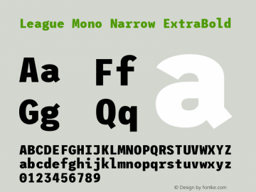 League Mono Narrow ExtraBold Version 2.300;RELEASE图片样张