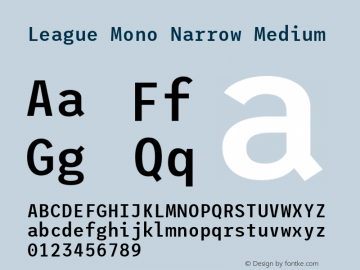 League Mono Narrow Medium Version 2.300;RELEASE图片样张