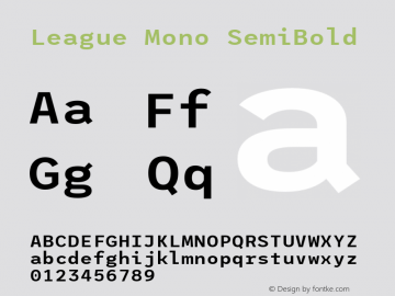 League Mono SemiBold Version 2.300;RELEASE图片样张