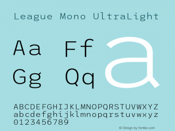 League Mono UltraLight Version 2.300;RELEASE图片样张