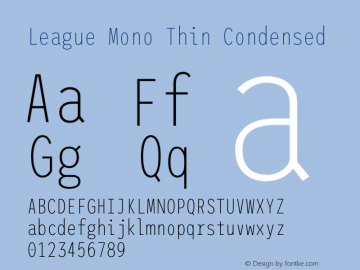 League Mono Thin Condensed Version 2.300;RELEASE图片样张