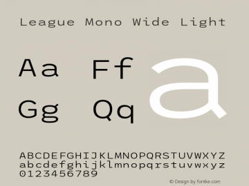 League Mono Wide Light Version 2.300;RELEASE图片样张