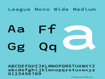 League Mono Wide Medium Version 2.300;RELEASE图片样张