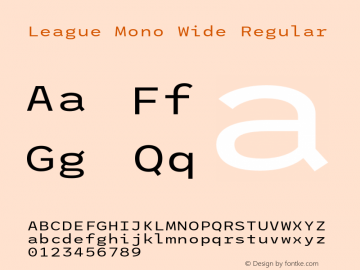 League Mono Wide Regular Version 2.300;RELEASE图片样张