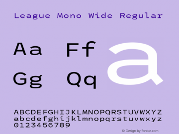 League Mono Wide Regular Version 2.300;RELEASE图片样张