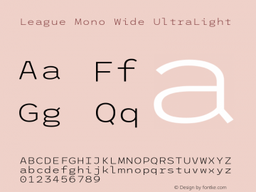 League Mono Wide UltraLight Version 2.300;RELEASE图片样张