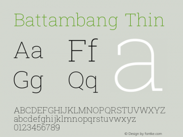Battambang Thin Version 8.002; ttfautohint (v1.8.3)图片样张
