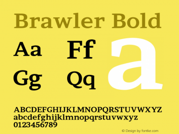 Brawler Bold Version 1.101; ttfautohint (v1.8.3)图片样张
