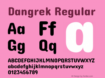 Dangrek Regular Version 8.001; ttfautohint (v1.8.3)图片样张