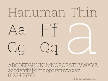 Hanuman Thin Version 8.002; ttfautohint (v1.8.3)图片样张