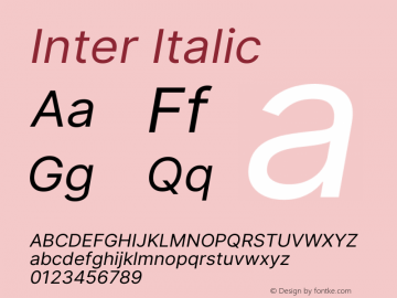 Inter Italic Version 3.019;git-0a5106e0b图片样张