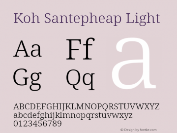 Koh Santepheap Light Version 2.002; ttfautohint (v1.8.3)图片样张