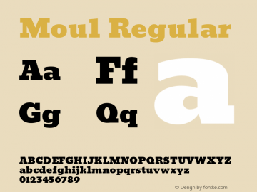 Moul Regular Version 8.002; ttfautohint (v1.8.3)图片样张