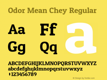 Odor Mean Chey Regular Version 8.002; ttfautohint (v1.8.3)图片样张