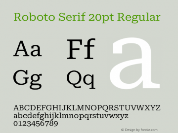 Roboto Serif 20pt Regular Version 1.005图片样张
