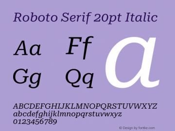 Roboto Serif 20pt Italic Version 1.005图片样张