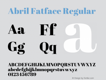 Abril Fatface Version 1.001图片样张