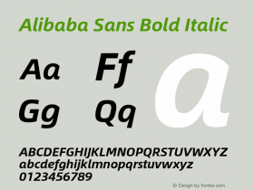 Alibaba Sans Bold Italic Version 1.00图片样张