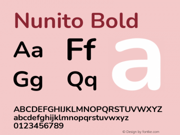 Nunito Bold Version 3.601; ttfautohint (v1.8.2.53-6de2)图片样张