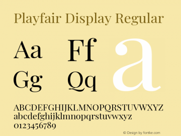 Playfair Display Regular Version 1.200; ttfautohint (v1.6)图片样张