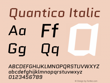 Quantico-Italic Version 2.002图片样张