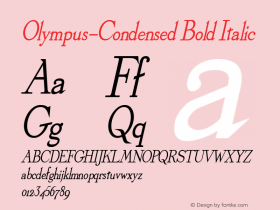 Olympus-Condensed Bold Italic 1.0/1995: 2.0/2001图片样张