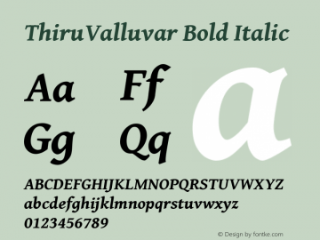 ThiruValluvar Bold Italic Version 0.703 dev-23bff7图片样张