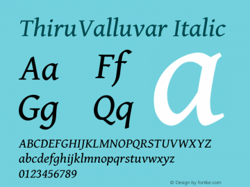 ThiruValluvar Italic Version 0.703 dev-23bff7图片样张