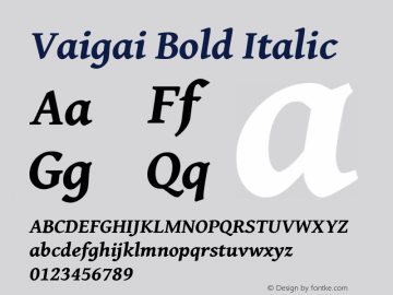 Vaigai Bold Italic Version 0.703 dev-23bff7图片样张