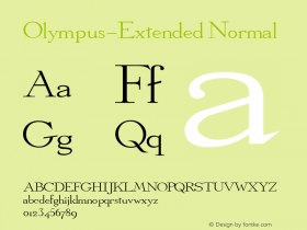 Olympus-Extended Normal 1.0/1995: 2.0/2001 Font Sample