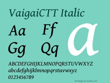 VaigaiCTT Italic Version 0.703 dev-23bff7图片样张