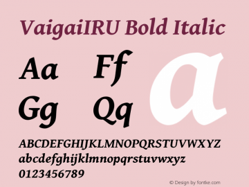 VaigaiIRU Bold Italic Version 0.703 dev-23bff7图片样张