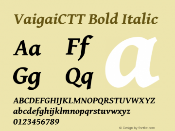 VaigaiCTT Bold Italic Version 0.703 dev-23bff7图片样张