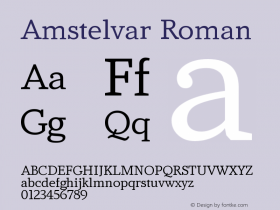 Amstelvar Roman Version 0.001图片样张