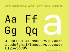 JetBrains Mono Regular Nerd Font Complete Mono Version 2.242; ttfautohint (v1.8.3);Nerd Fonts 2.1.0图片样张