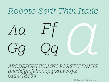 Roboto Serif Thin Italic Version 1.004图片样张