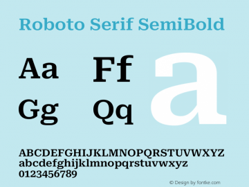 Roboto Serif SemiBold Version 1.004图片样张