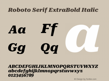 Roboto Serif ExtraBold Italic Version 1.004图片样张