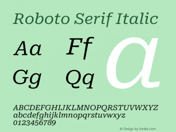Roboto Serif Italic Version 1.004图片样张